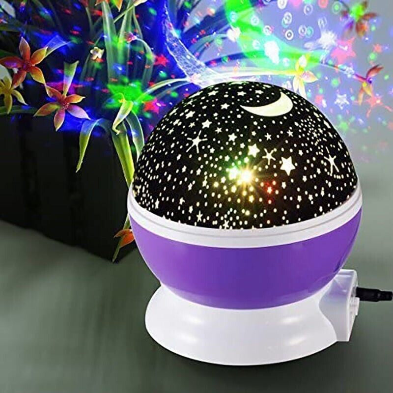LED Night Star Galaxy Projector Rotating Lamp for Bedroom Ambience and Gift Use - Black