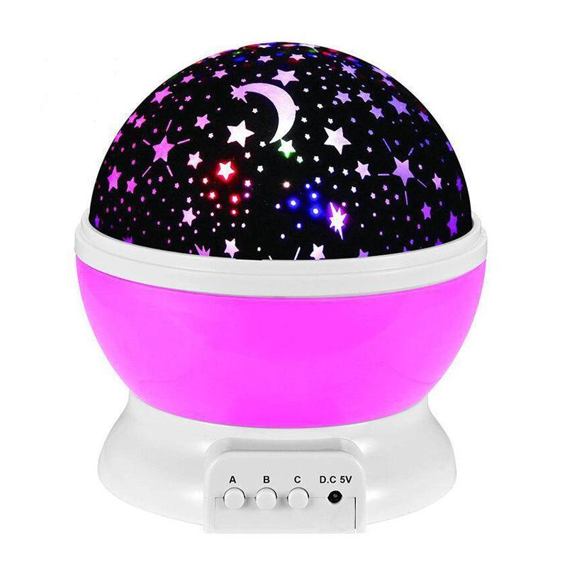 LED Night Star Galaxy Projector Rotating Lamp for Bedroom Ambience and Gift Use - Pink