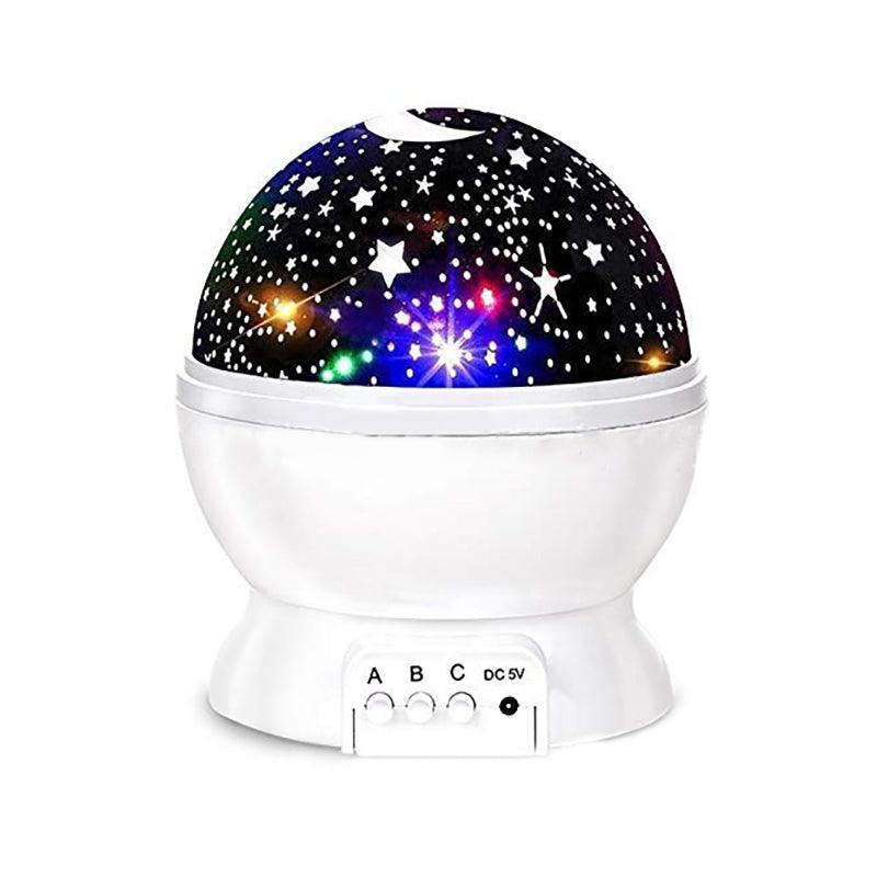 LED Night Star Galaxy Projector Rotating Lamp for Bedroom Ambience and Gift Use - White
