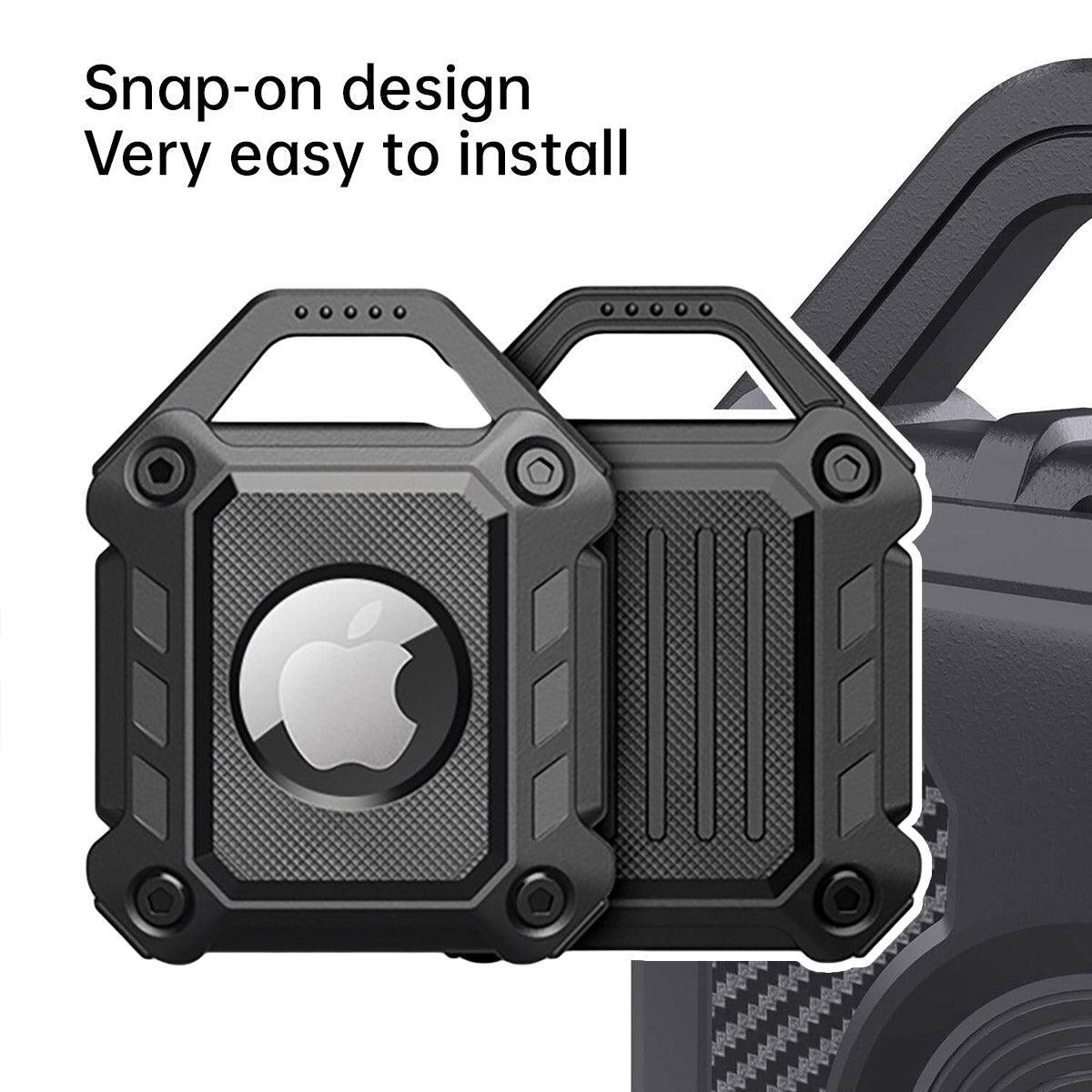 Waterproof Apple AirTag Protective Case TPU Cover Air Tag Tracker Loop Holder - White