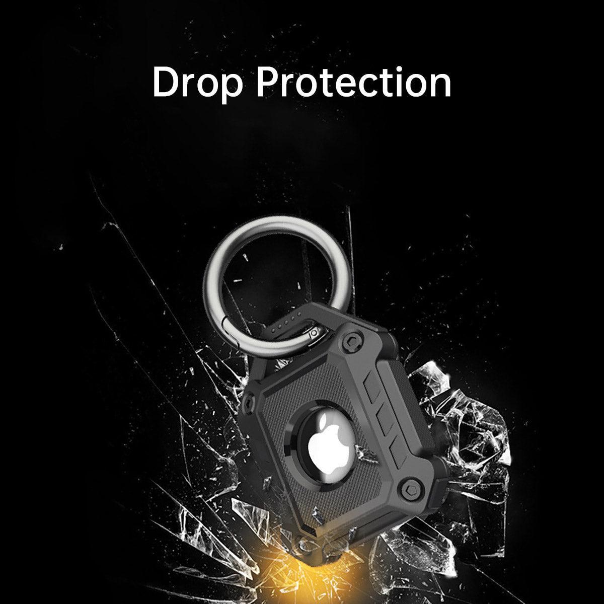 Waterproof Apple AirTag Protective Case TPU Cover Air Tag Tracker Loop Holder - Yellow