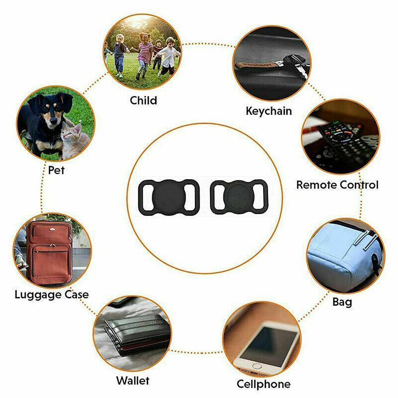 Silicone Collar Attachment Case Compatible with Tracking Device for Pets - Red