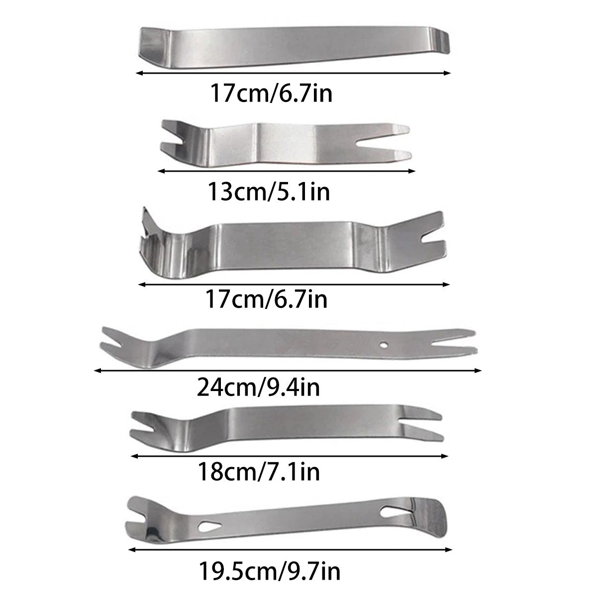 6pcs Pry Bar Tool Set Metal Dismantling Plate Fastener Remover For Car Repair