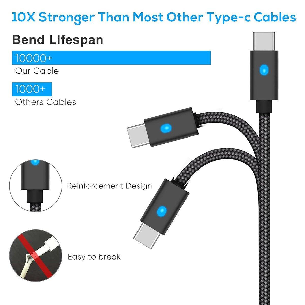For PS5 Controller 3M USB Type-C Braided Fast Charging Cable for PS5 NS PRO