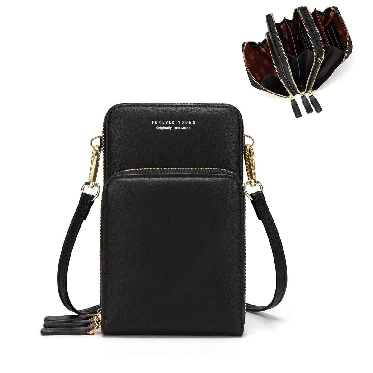 Women Crossbody Phone Purse Touch Screen Bag Rfid Blocking Wallet Shoulder Strap - Grey
