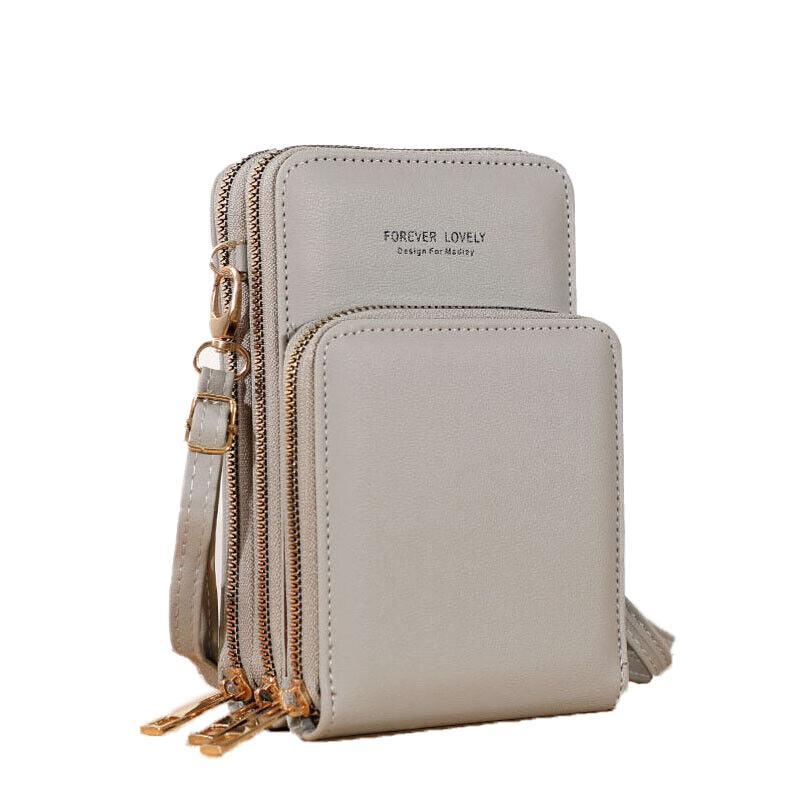 Women Crossbody Phone Purse Touch Screen Bag Rfid Blocking Wallet Shoulder Strap - Grey