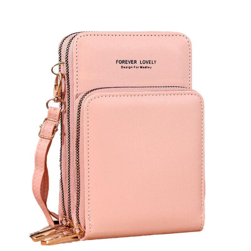 Women Crossbody Phone Purse Touch Screen Bag Rfid Blocking Wallet Shoulder Strap - Red