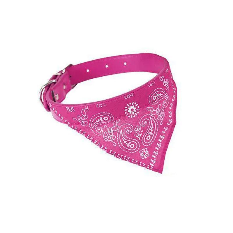 Adjustable Bandana Collar with Bell for Small Dogs and Cats Triangle Scarf Style - Red