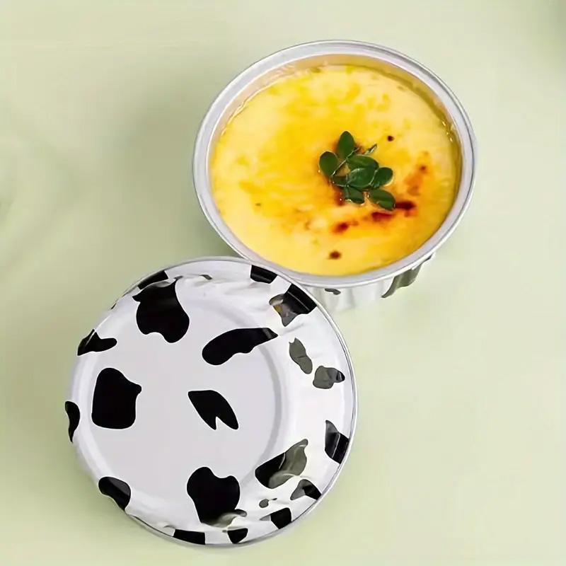 100Pcs Cake Tools Pudding Cake Aluminum Foil Baking Cups Cupcake Cup with Lids - 100pcs-Blue