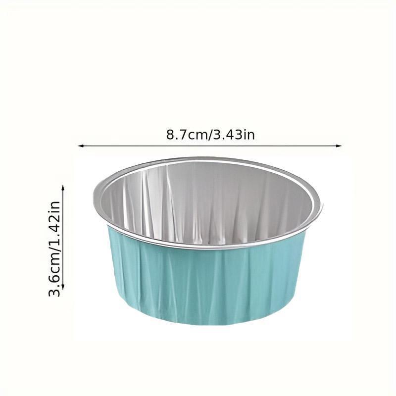 100Pcs Cake Tools Pudding Cake Aluminum Foil Baking Cups Cupcake Cup with Lids - 100pcs-Cow