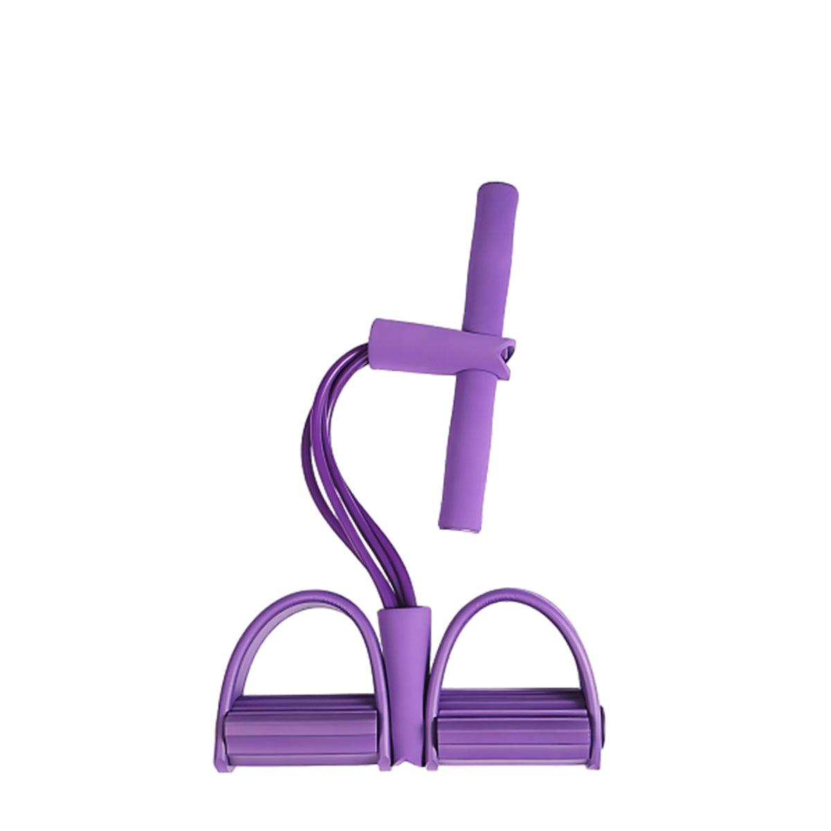 Multi-Function Exercise Tension Rope Foot Pedal Resistance Fitness Pull Bands - Red