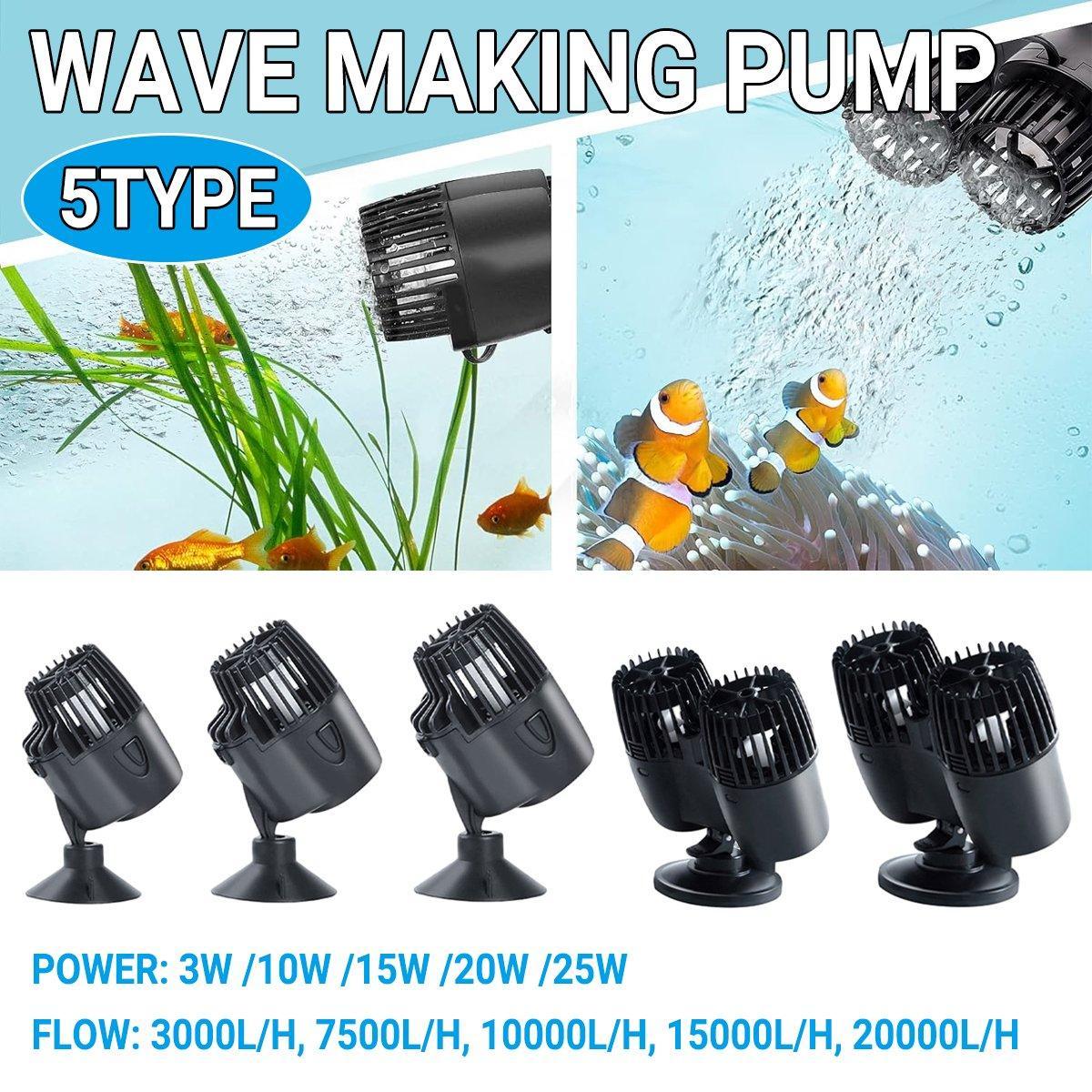 Aquarium Wave Maker Fish Tank Water Circulation Pump Powerhead with Suction Cup - 800M 25W