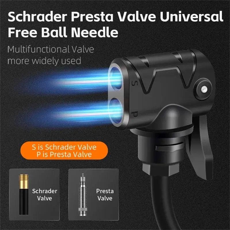 Portable Bicycle Pump Mini Inflatable Tube Pump Tire Inflator for Bike Cycling - Silver