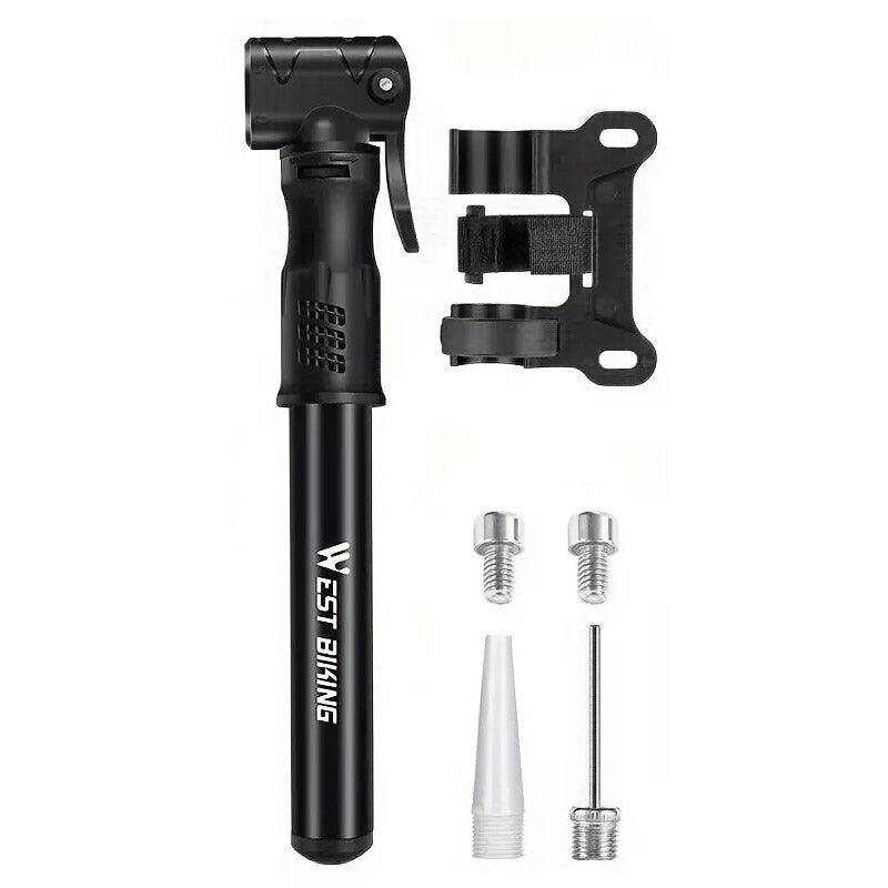 Portable Bicycle Pump Mini Inflatable Tube Pump Tire Inflator for Bike Cycling - Silver