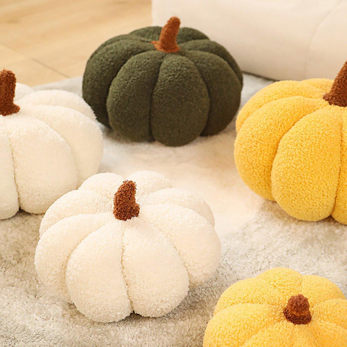Soft Plush Pumpkin Pillow Cushion Sofa Living Room Bay Window Decor Indoor Toy - Brown