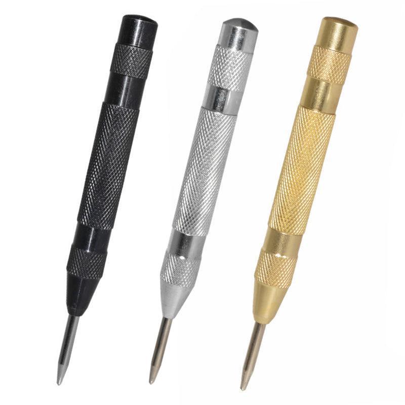 125Mm Heavy Duty Automatic Centre Punch- Brass & Spring Loaded - Silver