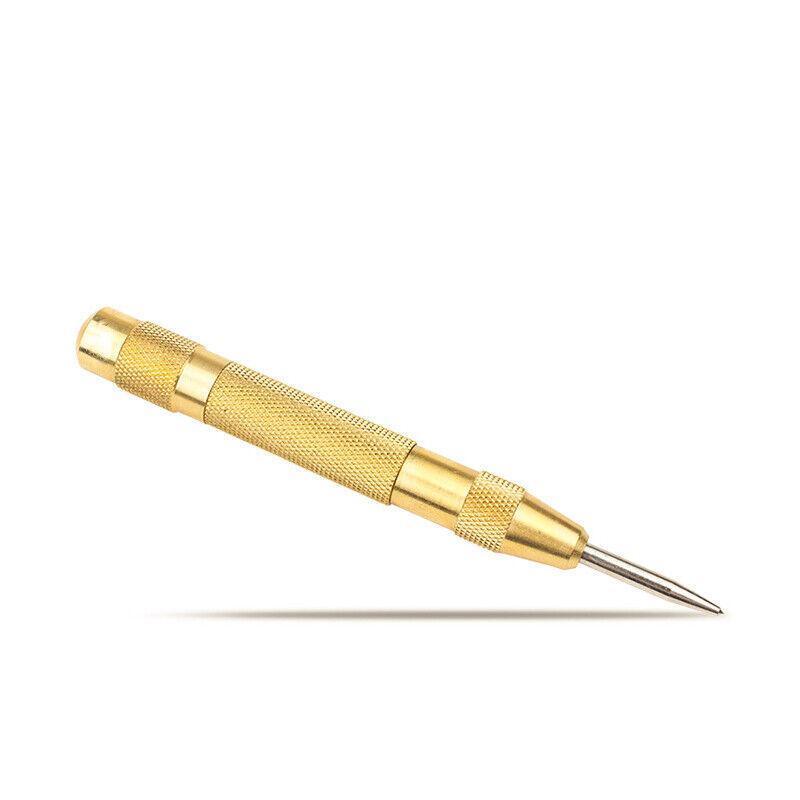 125Mm Heavy Duty Automatic Centre Punch- Brass & Spring Loaded - Silver