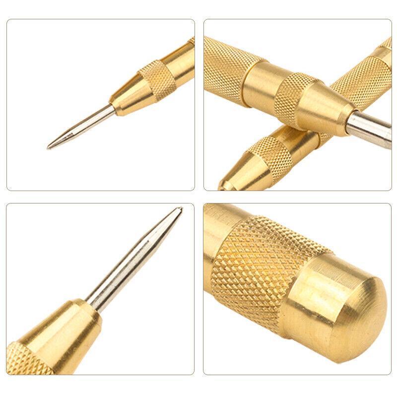 125Mm Heavy Duty Automatic Centre Punch- Brass & Spring Loaded - Silver