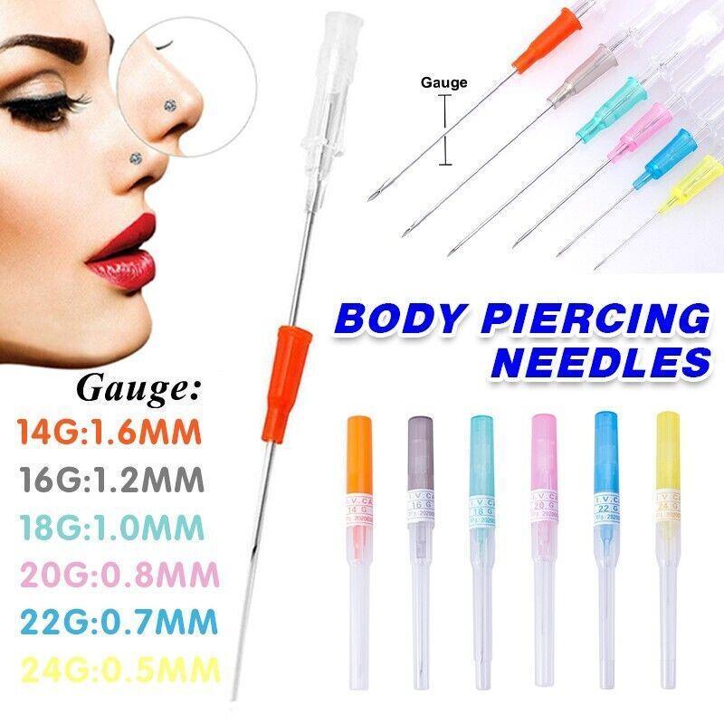 14G - 26G Catheter Cannular Tube Sterilized Body Piercing Needles 5Pcs - 0.8MM 20G