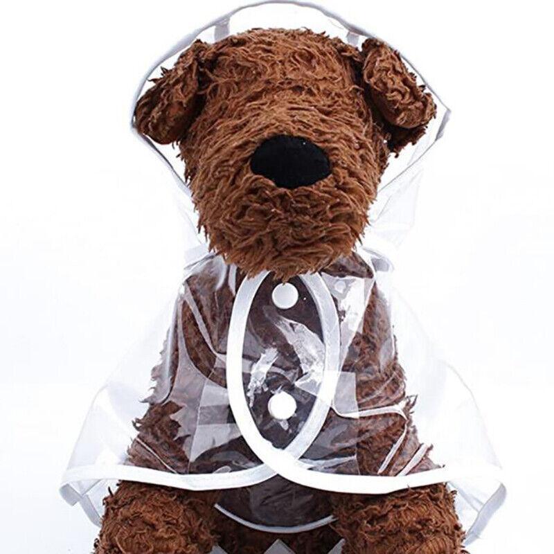 Puppy Waterproof Pet Dog Raincoat Jacket Clothes Vest Rain Coat Outdoor Hoodies White - L