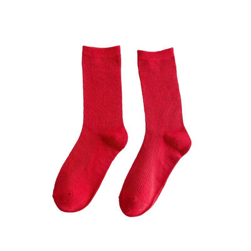 Olid Pure Colour Formal Socks Cotton Fashion Casual Breathable Crew Socks - Green 1 Pair
