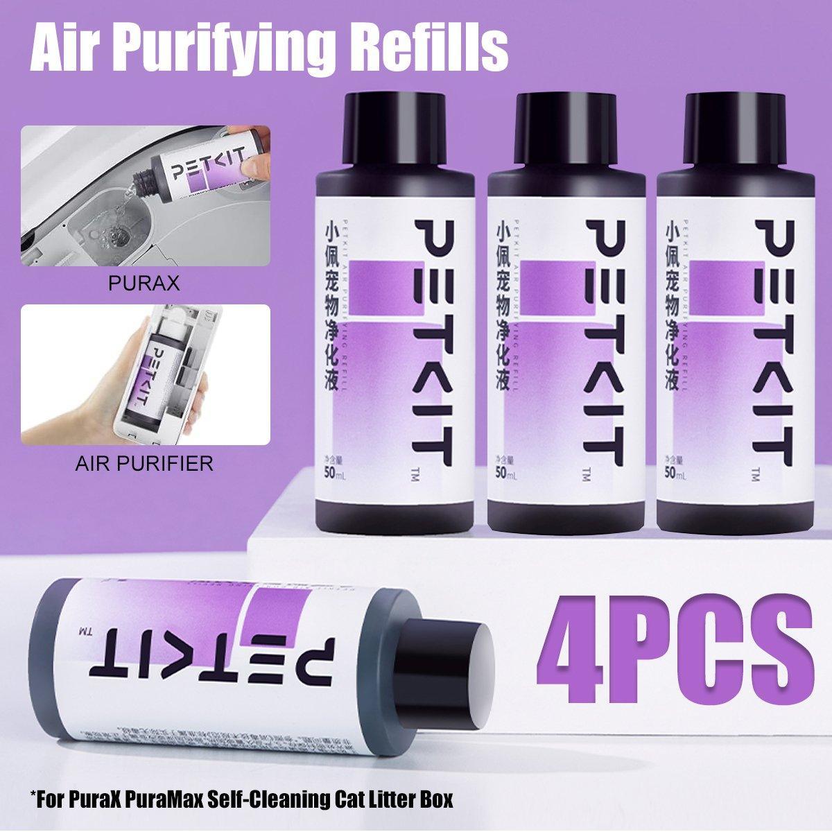 4PCS Smart Cat Litter Box Deodorizer Liquid Purifier with Pear Blossom Scent