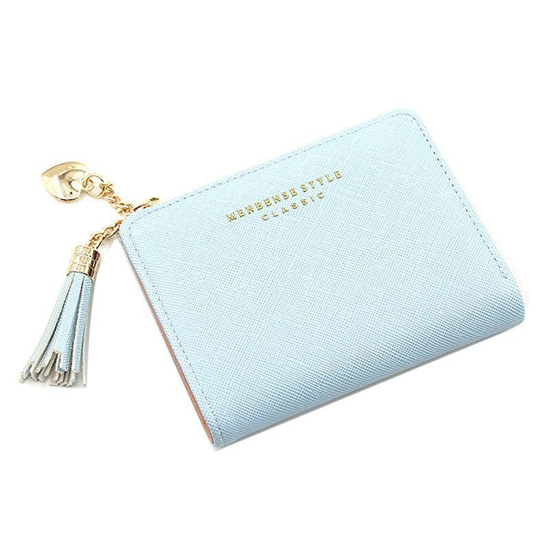 Women Wallet Short Small Coin Purse Ladies Folding Card Card Holder Leather Au - Red