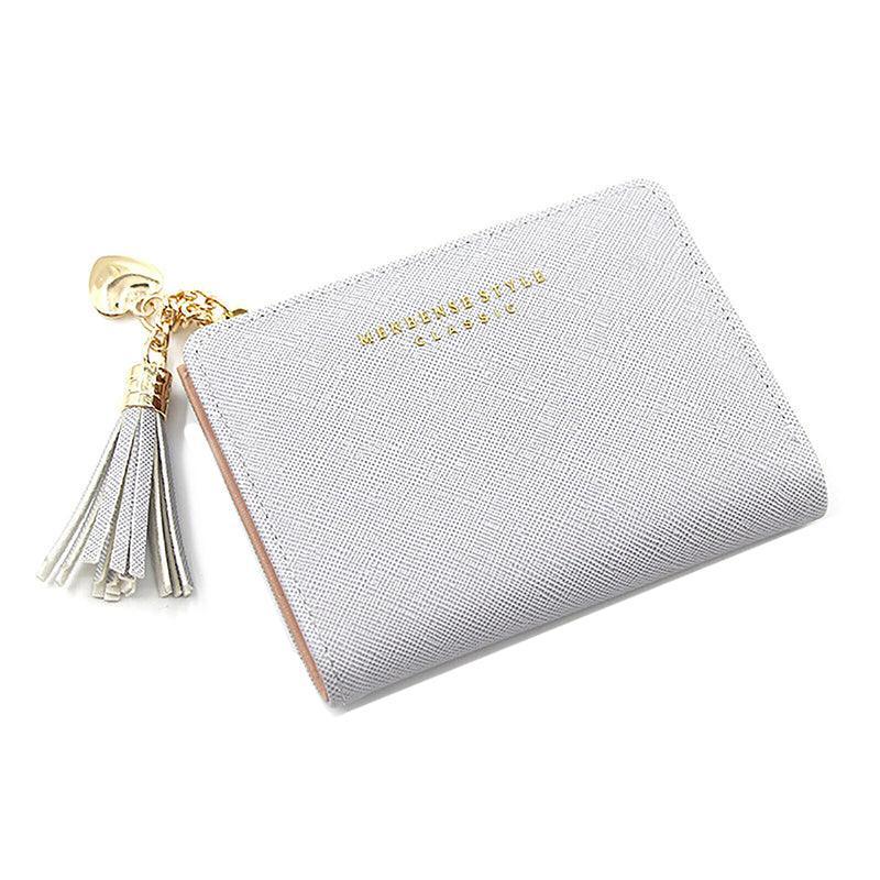 Women Wallet Short Small Coin Purse Ladies Folding Card Card Holder Leather Au - Red