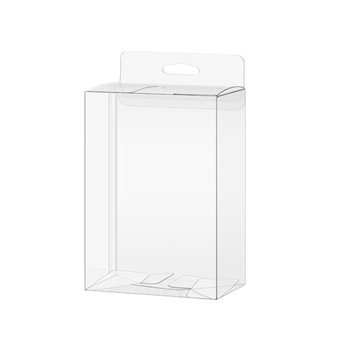 50pcs Transparent Gift Boxes with Hooks Clear Packaging Storage Containers - 10x3.2x17.5cm