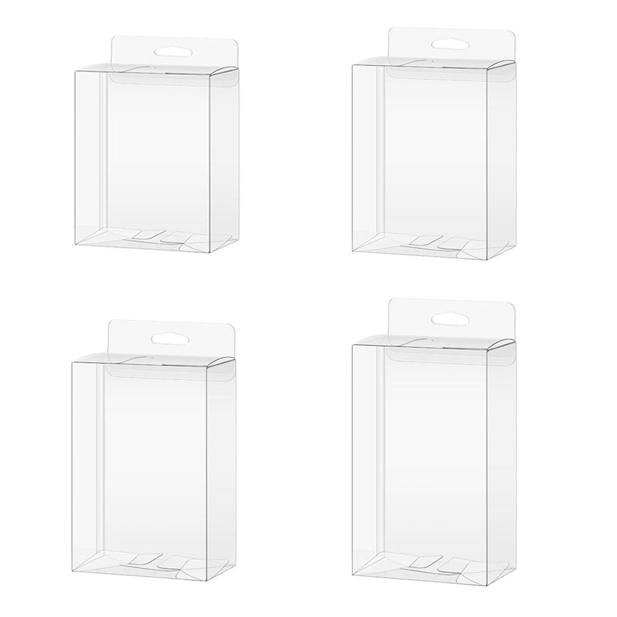 50pcs Transparent Gift Boxes with Hooks Clear Packaging Storage Containers - 9x5x12cm