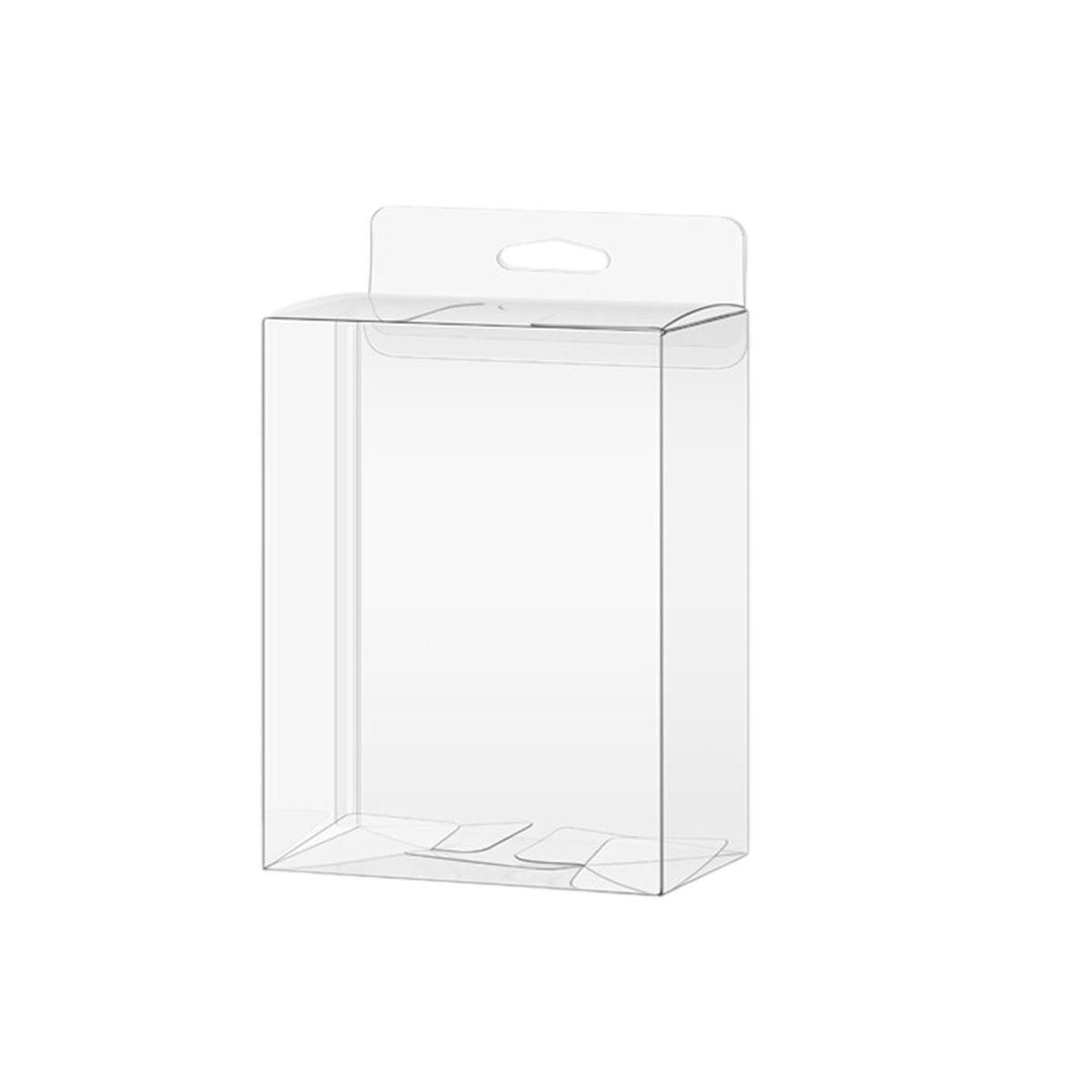 50pcs Transparent Gift Boxes with Hooks Clear Packaging Storage Containers - 9x5x12cm