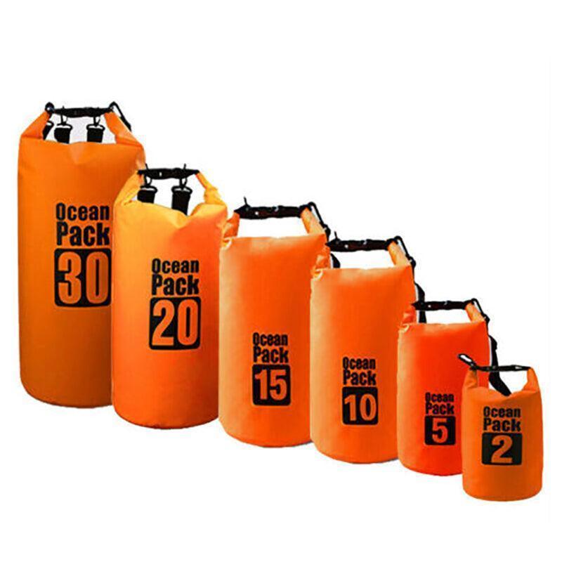 Orange Waterproof Bag Dry Sack Fishing Camping Canoeing Outdoor Sport 2/5/10/15/20/30 L - 10L