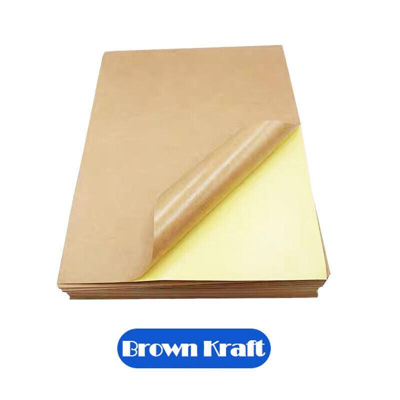 A4 Self Adhesive Sticker Paper Sheet Label Laser Inkjet Print Mailing Address - White Glossy*100 PCS
