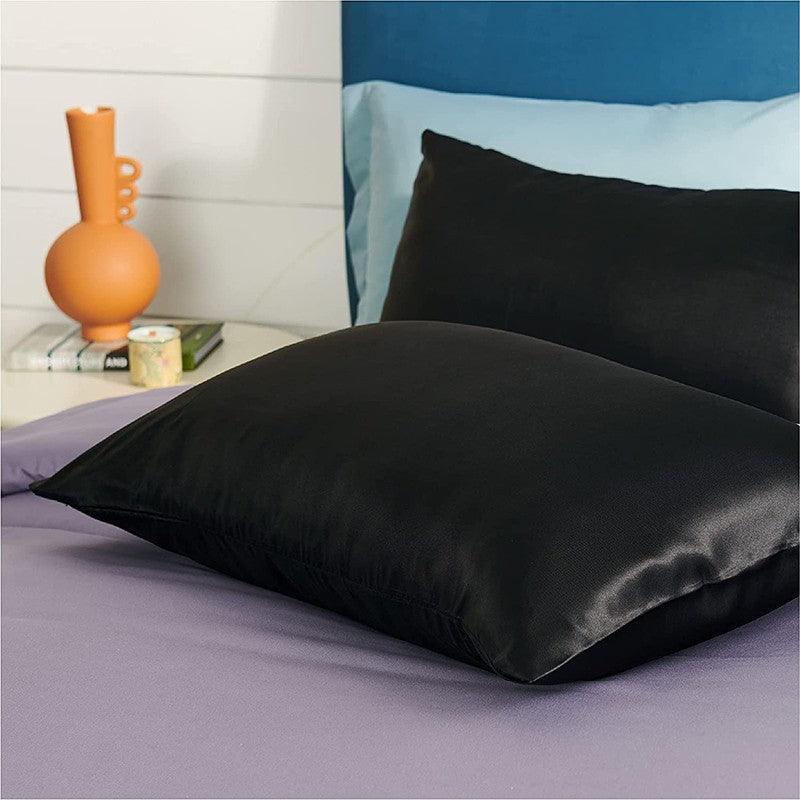 2X Satin Pillow Case Bedroom Pillowcase Cushion Covers Home Decor Luxury Slip - Coffee