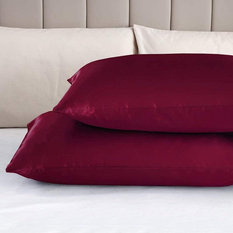 2X Satin Pillow Case Bedroom Pillowcase Cushion Covers Home Decor Luxury Slip - Coffee
