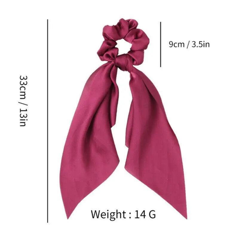 Chiffon Ponytail Scarf Bow Elastic Hair Rope Tie Scrunchies Ribbon Hair Bands - 13