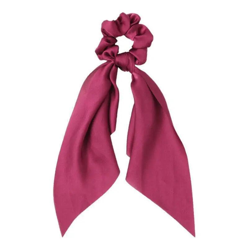 Chiffon Ponytail Scarf Bow Elastic Hair Rope Tie Scrunchies Ribbon Hair Bands - 17