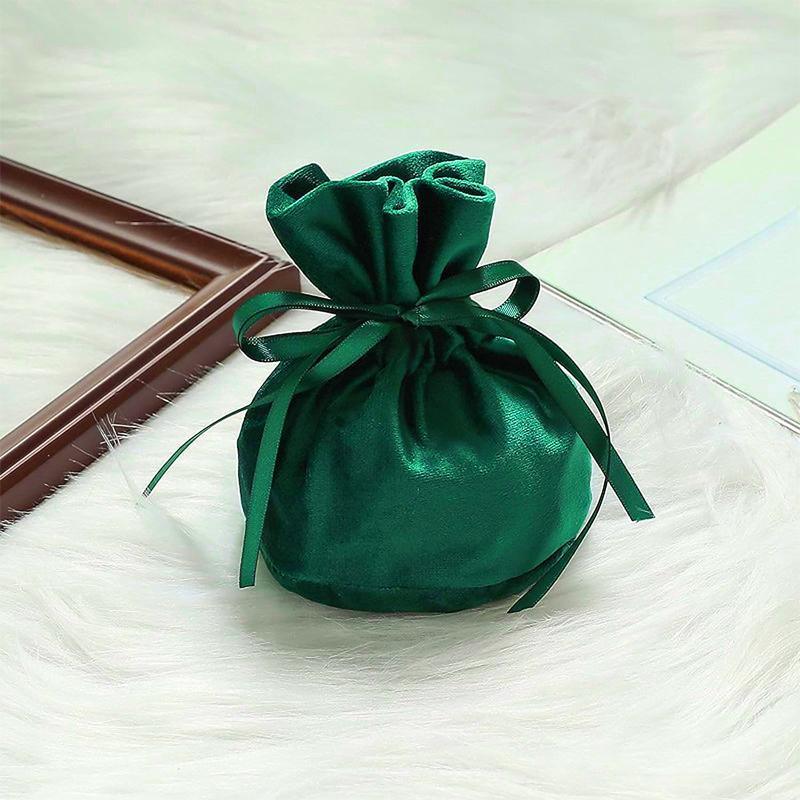 6PCS Velvet Cloth Drawstring Bags Gift Bag Jewelry Ring Pouch Earring Favor - Yellow-6PCS