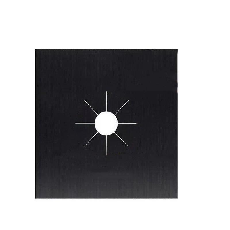 4 Pcs Reusable Stove Clean Mat Reusable Gas Oil Protector Liner Burner Cover Au - 4 PCS Black
