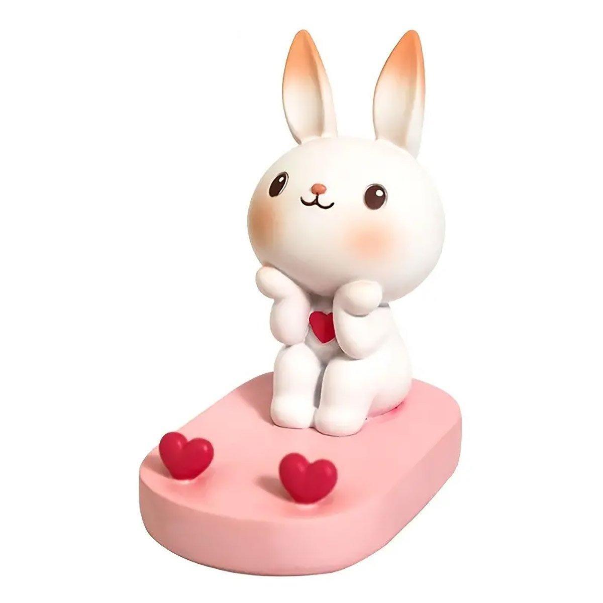 Cartoon Rabbit Phone Holder Desktop Stand Cute Mobile Phone Stand for Office - Pink