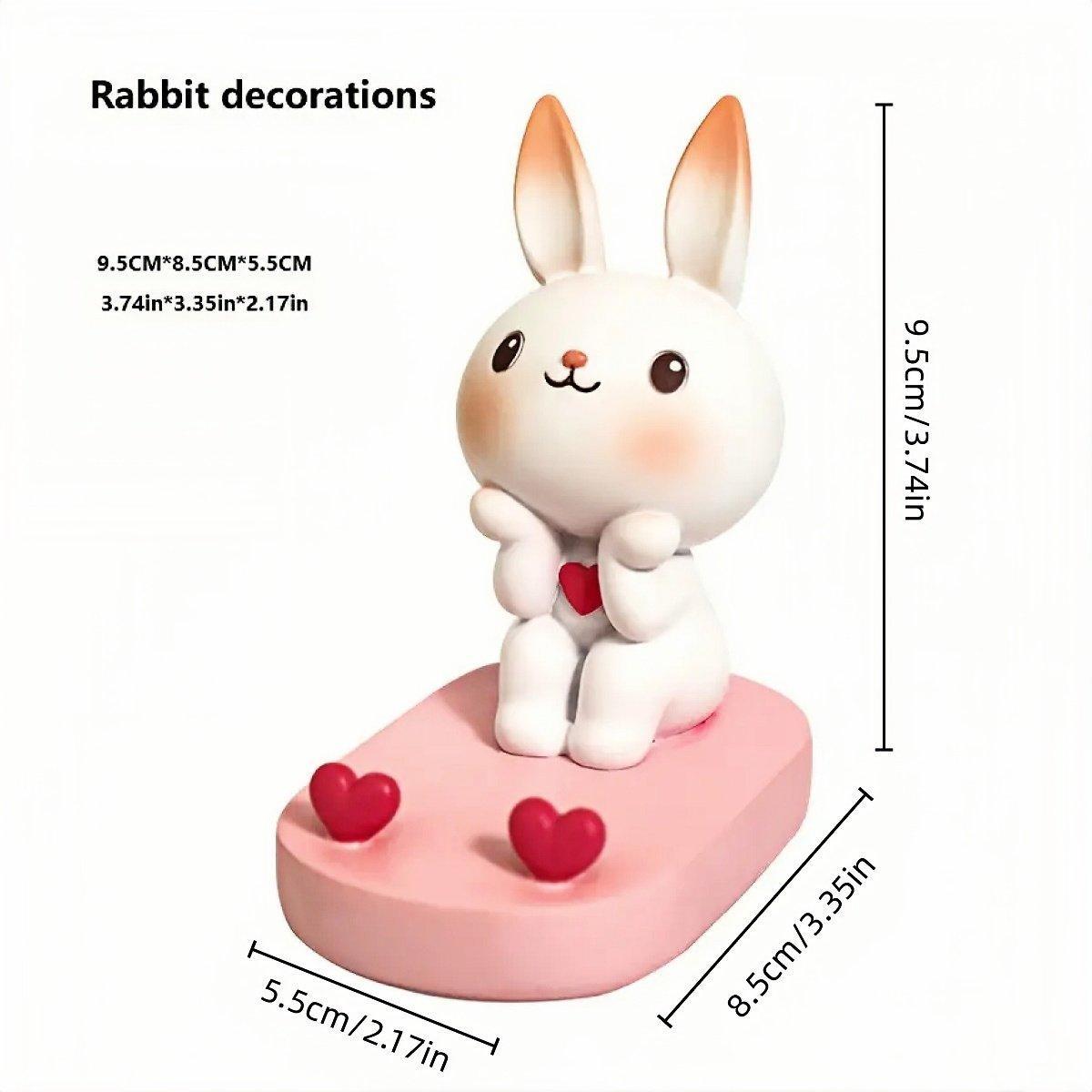 Cartoon Rabbit Phone Holder Desktop Stand Cute Mobile Phone Stand for Office - White