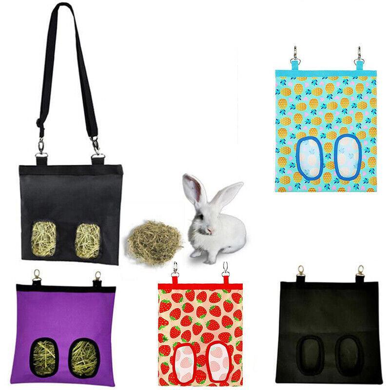 Hay Bag Guinea Pig Rabbit Feeding Bag Animal Hay Feeder Bag Hanging Feeder - Purple