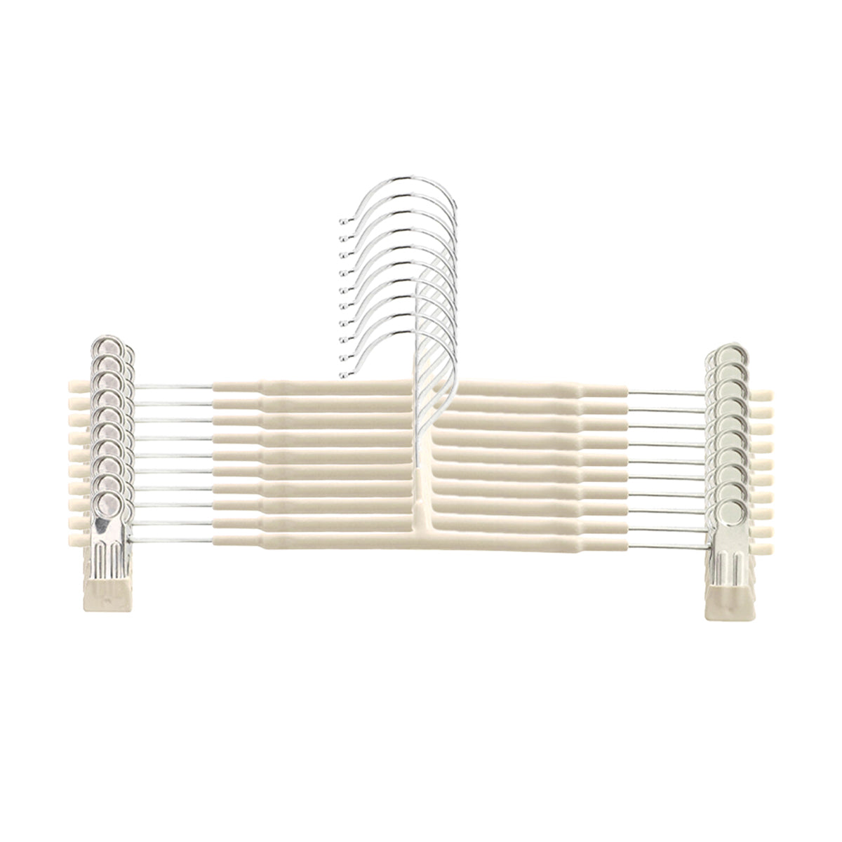 10pcs Home Wardrobe Pant Rack Hanging Trouser Organizer Clothes Hanger - Green