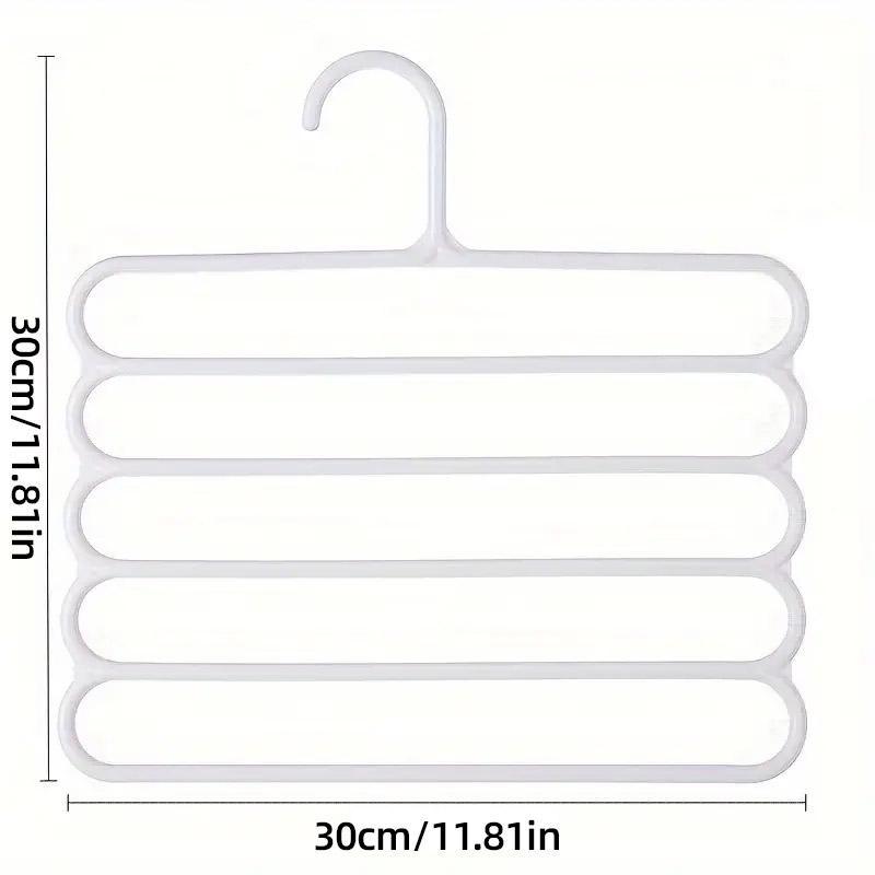 5pcs 5 Tier Trouser Rack Multifunctional Hanging Wardrobe Scarf Tie Hanger Set - Blue