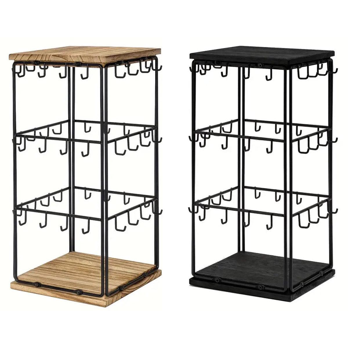 Iron Desktop Earrings Display Organizer Jewellery Stand Holder for Home Storage - Black