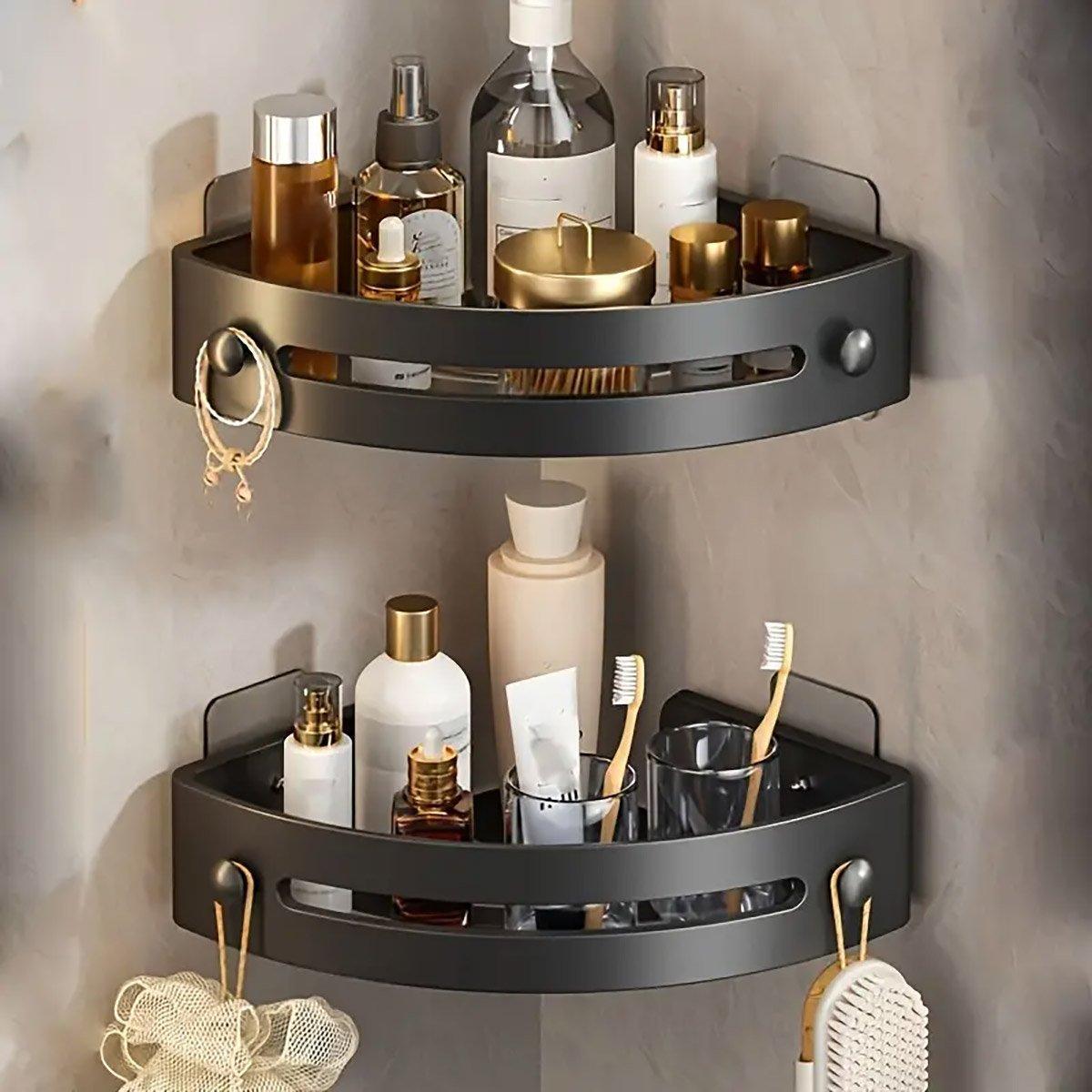 Bathroom Corner Shower Shelf Shampoo Soap Holder Rack Storage Organiser Caddy