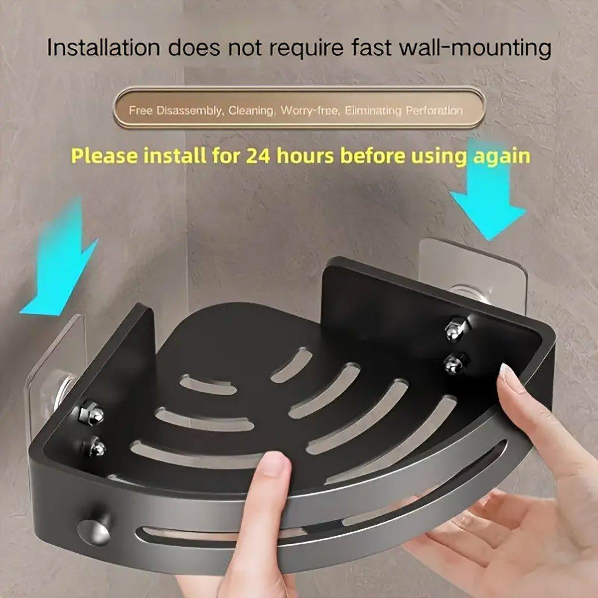 Bathroom Corner Shower Shelf Shampoo Soap Holder Rack Storage Organiser Caddy