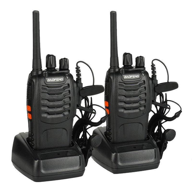 2-6X Bf-88E Two Way Radio Walkie Talkie Uhf 400-470Mhz Handheld and Earbuds - 2 PCS