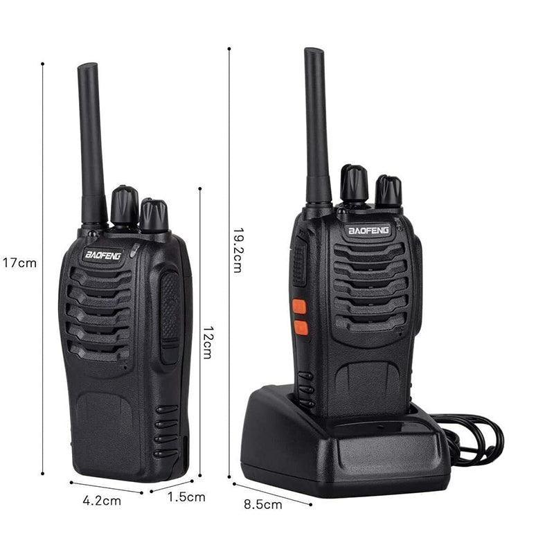 2-6X Bf-88E Two Way Radio Walkie Talkie Uhf 400-470Mhz Handheld and Earbuds - 2 PCS