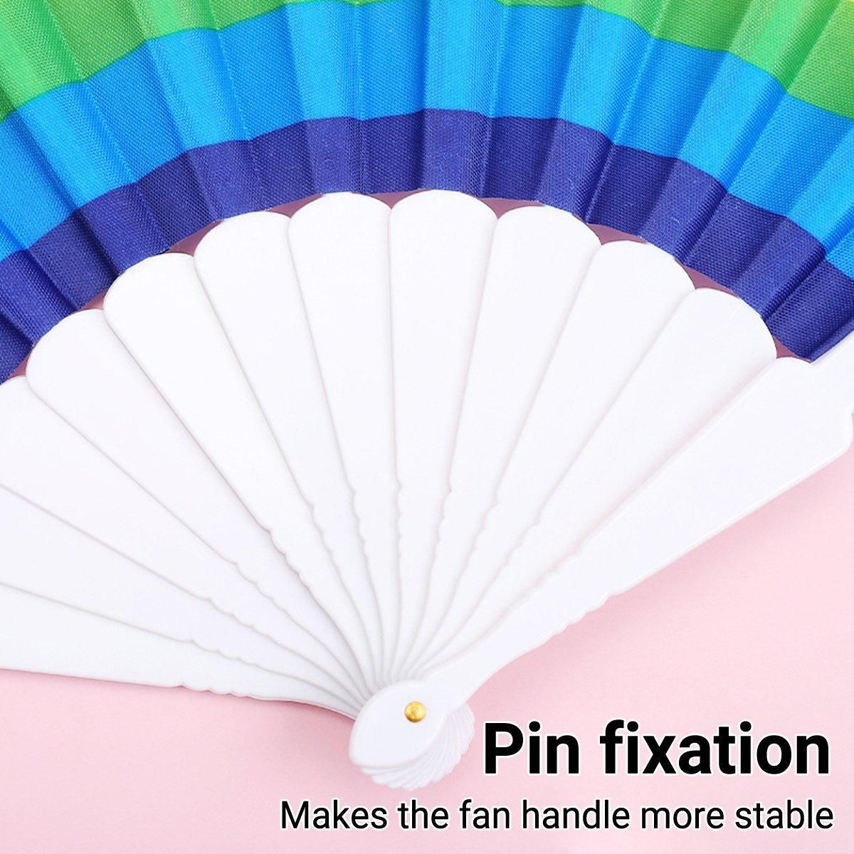 6-Piece Rainbow Folding Hand Fan Set